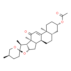 ChemSpider 2D Image | (3beta,5alpha,14xi,25R)-12-Oxospirost-9(11)-en-3-yl acetate | C29H42O5