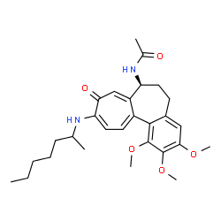 ChemSpider 2D Image | N-[(7S)-10-(2-Heptanylamino)-1,2,3-trimethoxy-9-oxo-5,6,7,9-tetrahydrobenzo[a]heptalen-7-yl]acetamide | C28H38N2O5