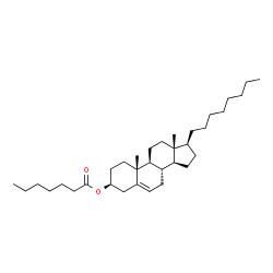 ChemSpider 2D Image | (3S,8S,9S,10R,13R,14S,17S)-10,13-Dimethyl-17-octyl-2,3,4,7,8,9,10,11,12,13,14,15,16,17-tetradecahydro-1H-cyclopenta[a]phenanthren-3-yl heptanoate | C34H58O2