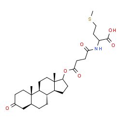 ChemSpider 2D Image | N-(4-Oxo-4-{[(5alpha)-3-oxoandrostan-17-yl]oxy}butanoyl)methionine | C28H43NO6S