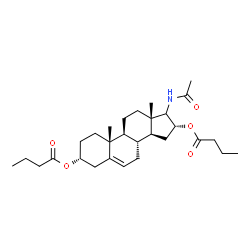ChemSpider 2D Image | (3alpha,16alpha)-17-Acetamidoandrost-5-ene-3,16-diyl dibutanoate | C29H45NO5