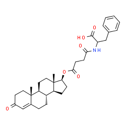 ChemSpider 2D Image | N-(4-Oxo-4-{[(17beta)-3-oxoandrost-4-en-17-yl]oxy}butanoyl)phenylalanine | C32H41NO6