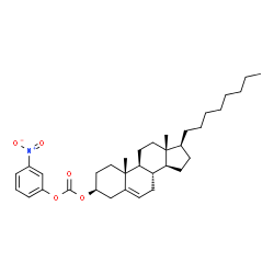 ChemSpider 2D Image | (3S,8S,9S,10R,13R,14S,17S)-10,13-Dimethyl-17-octyl-2,3,4,7,8,9,10,11,12,13,14,15,16,17-tetradecahydro-1H-cyclopenta[a]phenanthren-3-yl 3-nitrophenyl carbonate | C34H49NO5