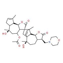 ChemSpider 2D Image | (1'R,2'R,3R,6R,6'R,9'S,9bR)-2',6-Dihydroxy-2',6,9,11'-tetramethyl-6'-(4-morpholinylmethyl)-2,7'-dioxo-3a,4,5,6,6a,7,9a,9b-octahydrospiro[azuleno[4,5-b]furan-3,12'-[8]oxatetracyclo[9.2.2.0~1,10~.0~5,9~
]pentadec[14]en]-4-yl acetate | C36H49NO9