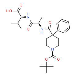 ChemSpider 2D Image | N-[(1-{[(2-Methyl-2-propanyl)oxy]carbonyl}-4-phenyl-4-piperidinyl)carbonyl]-D-alanyl-L-valine | C25H37N3O6