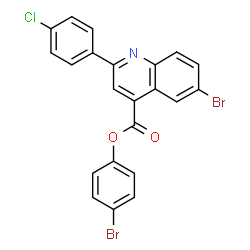 ChemSpider 2D Image | 4-Bromophenyl 6-bromo-2-(4-chlorophenyl)-4-quinolinecarboxylate | C22H12Br2ClNO2