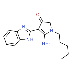 ChemSpider 2D Image | 5-amino-4-(1H-benzimidazol-2-yl)-1-pentyl-2H-pyrrol-3-one | C16H20N4O