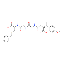ChemSpider 2D Image | N-[(7-Methoxy-4,8-dimethyl-2-oxo-2H-chromen-3-yl)acetyl]glycylglycyl-S-benzyl-L-cysteine | C28H31N3O8S