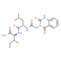 ChemSpider 2D Image | N-[(2,4-Dioxo-1,4-dihydro-3(2H)-quinazolinyl)acetyl]-L-leucyl-L-isoleucine | C22H30N4O6