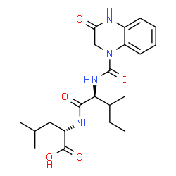 ChemSpider 2D Image | N-[(3-Oxo-3,4-dihydro-1(2H)-quinoxalinyl)carbonyl]-L-isoleucyl-L-leucine | C21H30N4O5