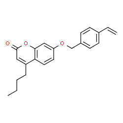 ChemSpider 2D Image | 4-Butyl-7-[(4-vinylbenzyl)oxy]-2H-chromen-2-one | C22H22O3