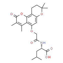 ChemSpider 2D Image | N-{[(3,4,8,8-Tetramethyl-2-oxo-9,10-dihydro-2H,8H-pyrano[2,3-f]chromen-5-yl)oxy]acetyl}-L-leucine | C24H31NO7