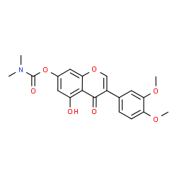 ChemSpider 2D Image | 3-(3,4-Dimethoxyphenyl)-5-hydroxy-4-oxo-4H-chromen-7-yl dimethylcarbamate | C20H19NO7