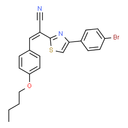 ChemSpider 2D Image | (2Z)-2-[4-(4-Bromophenyl)-1,3-thiazol-2-yl]-3-(4-butoxyphenyl)acrylonitrile | C22H19BrN2OS
