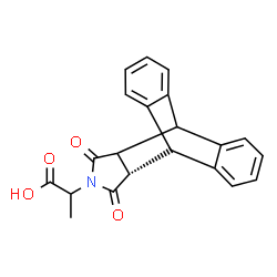 ChemSpider 2D Image | 2-[(15S)-16,18-Dioxo-17-azapentacyclo[6.6.5.0~2,7~.0~9,14~.0~15,19~]nonadeca-2,4,6,9,11,13-hexaen-17-yl]propanoic acid | C21H17NO4