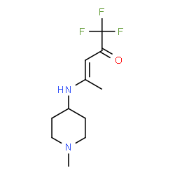 ChemSpider 2D Image | (3E)-1,1,1-Trifluoro-4-[(1-methyl-4-piperidinyl)amino]-3-penten-2-one | C11H17F3N2O