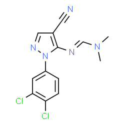 ChemSpider 2D Image | N'-[4-Cyano-1-(3,4-dichlorophenyl)-1H-pyrazol-5-yl]-N,N-dimethylimidoformamide | C13H11Cl2N5