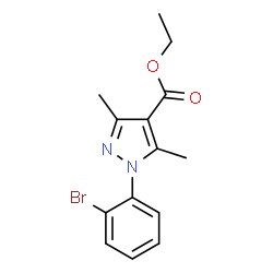 ChemSpider 2D Image | Ethyl 1-(2-bromophenyl)-3,5-dimethyl-1H-pyrazole-4-carboxylate | C14H15BrN2O2