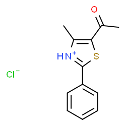 ChemSpider 2D Image | 5-Acetyl-4-methyl-2-phenyl-1,3-thiazol-3-ium chloride | C12H12ClNOS