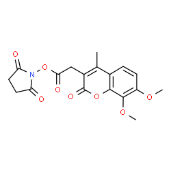 ChemSpider 2D Image | 1-[2-(7,8-Dimethoxy-4-methyl-2-oxo-2H-chromen-3-yl)acetoxy]-2,5-pyrrolidinedione | C18H17NO8