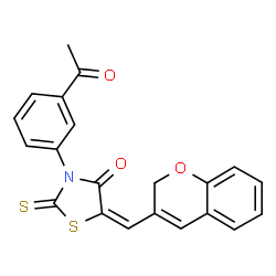 ChemSpider 2D Image | (5E)-3-(3-Acetylphenyl)-5-(2H-chromen-3-ylmethylene)-2-thioxo-1,3-thiazolidin-4-one | C21H15NO3S2