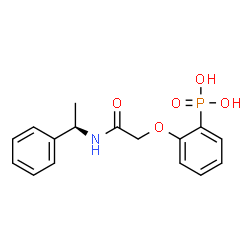 ChemSpider 2D Image | [2-(2-Oxo-2-{[(1R)-1-phenylethyl]amino}ethoxy)phenyl]phosphonic acid | C16H18NO5P