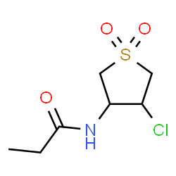 ChemSpider 2D Image | N-(4-Chloro-1,1-dioxidotetrahydro-3-thiophenyl)propanamide | C7H12ClNO3S