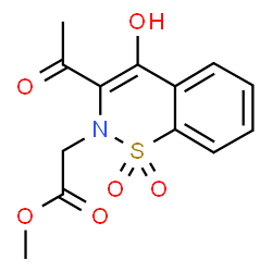 ChemSpider 2D Image | Methyl (3-acetyl-4-hydroxy-1,1-dioxido-2H-1,2-benzothiazin-2-yl)acetate | C13H13NO6S