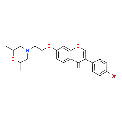 ChemSpider 2D Image | 3-(4-Bromophenyl)-7-[2-(2,6-dimethyl-4-morpholinyl)ethoxy]-4H-chromen-4-one | C23H24BrNO4