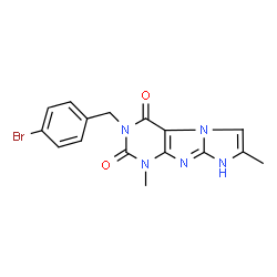 ChemSpider 2D Image | 3-(4-Bromobenzyl)-1,7-dimethyl-1H-imidazo[2,1-f]purine-2,4(3H,8H)-dione | C16H14BrN5O2