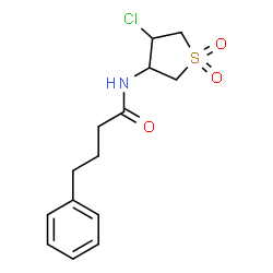 ChemSpider 2D Image | N-(4-Chloro-1,1-dioxidotetrahydro-3-thiophenyl)-4-phenylbutanamide | C14H18ClNO3S
