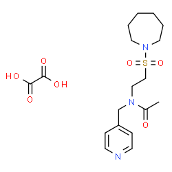 ChemSpider 2D Image | N-[2-(1-Azepanylsulfonyl)ethyl]-N-(4-pyridinylmethyl)acetamide ethanedioate (1:1) | C18H27N3O7S