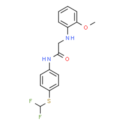 ChemSpider 2D Image | N-{4-[(Difluoromethyl)sulfanyl]phenyl}-N~2~-(2-methoxyphenyl)glycinamide | C16H16F2N2O2S