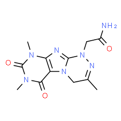 ChemSpider 2D Image | 2-(3,7,9-Trimethyl-6,8-dioxo-6,7,8,9-tetrahydro[1,2,4]triazino[3,4-f]purin-1(4H)-yl)acetamide | C12H15N7O3