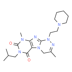 ChemSpider 2D Image | 7-Isobutyl-3,9-dimethyl-1-[2-(1-piperidinyl)ethyl]-1,4-dihydro[1,2,4]triazino[3,4-f]purine-6,8(7H,9H)-dione | C20H31N7O2