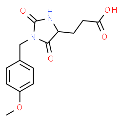 ChemSpider 2D Image | 3-[1-(4-Methoxybenzyl)-2,5-dioxo-4-imidazolidinyl]propanoic acid | C14H16N2O5