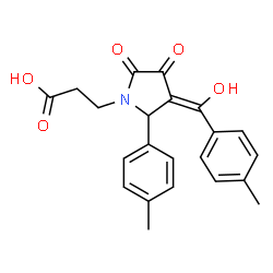 ChemSpider 2D Image | 3-[(3Z)-3-[Hydroxy(4-methylphenyl)methylene]-2-(4-methylphenyl)-4,5-dioxo-1-pyrrolidinyl]propanoic acid | C22H21NO5