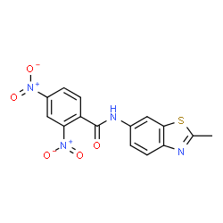 ChemSpider 2D Image | N-(2-Methyl-1,3-benzothiazol-6-yl)-2,4-dinitrobenzamide | C15H10N4O5S