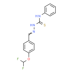 ChemSpider 2D Image | 2-[4-(Difluoromethoxy)benzylidene]-N-phenylhydrazinecarbothioamide | C15H13F2N3OS