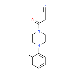 ChemSpider 2D Image | 3-[4-(2-Fluorophenyl)-1-piperazinyl]-3-oxopropanenitrile | C13H14FN3O