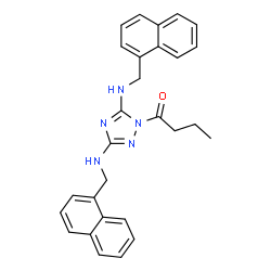 ChemSpider 2D Image | 1-{3,5-Bis[(1-naphthylmethyl)amino]-1H-1,2,4-triazol-1-yl}-1-butanone | C28H27N5O