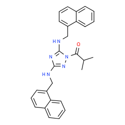 ChemSpider 2D Image | 1-{3,5-Bis[(1-naphthylmethyl)amino]-1H-1,2,4-triazol-1-yl}-2-methyl-1-propanone | C28H27N5O