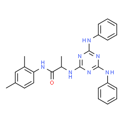 ChemSpider 2D Image | N~2~-(4,6-Dianilino-1,3,5-triazin-2-yl)-N-(2,4-dimethylphenyl)alaninamide | C26H27N7O
