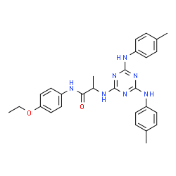 ChemSpider 2D Image | N~2~-{4,6-Bis[(4-methylphenyl)amino]-1,3,5-triazin-2-yl}-N-(4-ethoxyphenyl)alaninamide | C28H31N7O2
