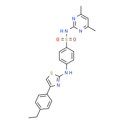 ChemSpider 2D Image | N-(4,6-Dimethyl-2-pyrimidinyl)-4-{[4-(4-ethylphenyl)-1,3-thiazol-2-yl]amino}benzenesulfonamide | C23H23N5O2S2