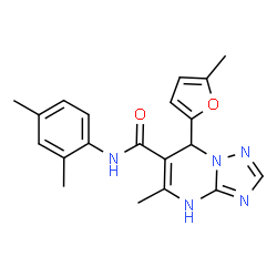 ChemSpider 2D Image | N-(2,4-Dimethylphenyl)-5-methyl-7-(5-methyl-2-furyl)-1,7-dihydro[1,2,4]triazolo[1,5-a]pyrimidine-6-carboxamide | C20H21N5O2