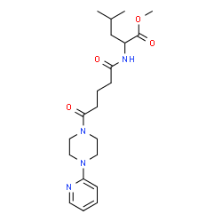 ChemSpider 2D Image | Methyl N-{5-oxo-5-[4-(2-pyridinyl)-1-piperazinyl]pentanoyl}leucinate | C21H32N4O4