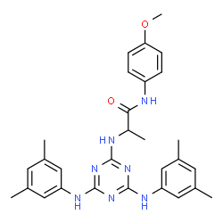 ChemSpider 2D Image | N~2~-{4,6-Bis[(3,5-dimethylphenyl)amino]-1,3,5-triazin-2-yl}-N-(4-methoxyphenyl)alaninamide | C29H33N7O2