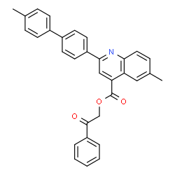 ChemSpider 2D Image | 2-Oxo-2-phenylethyl 6-methyl-2-(4'-methyl-4-biphenylyl)-4-quinolinecarboxylate | C32H25NO3