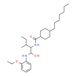 ChemSpider 2D Image | N-{1-[(2-Ethoxyphenyl)amino]-1-hydroxy-3-methyl-2-pentanyl}-4-heptylcyclohexanecarboxamide | C28H48N2O3